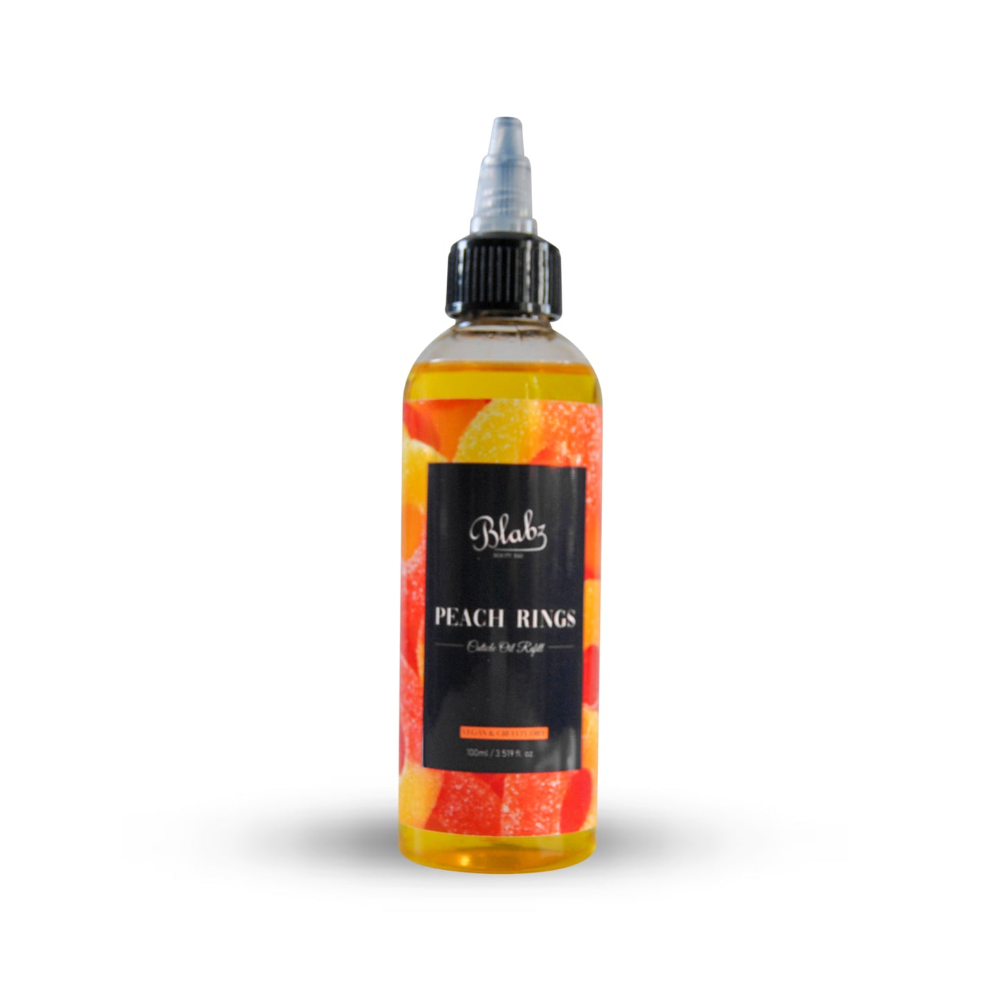 Blabz Beauty Bar Peach Rings Scented 100ml Cuticle Oil Refill Bottle Blabz Beauty Bar