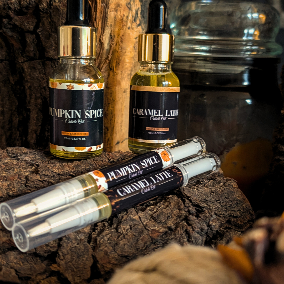 Caramel Latte Limited Edition Autumn Scented 15ml Cuticle Oil Dropper Bottle