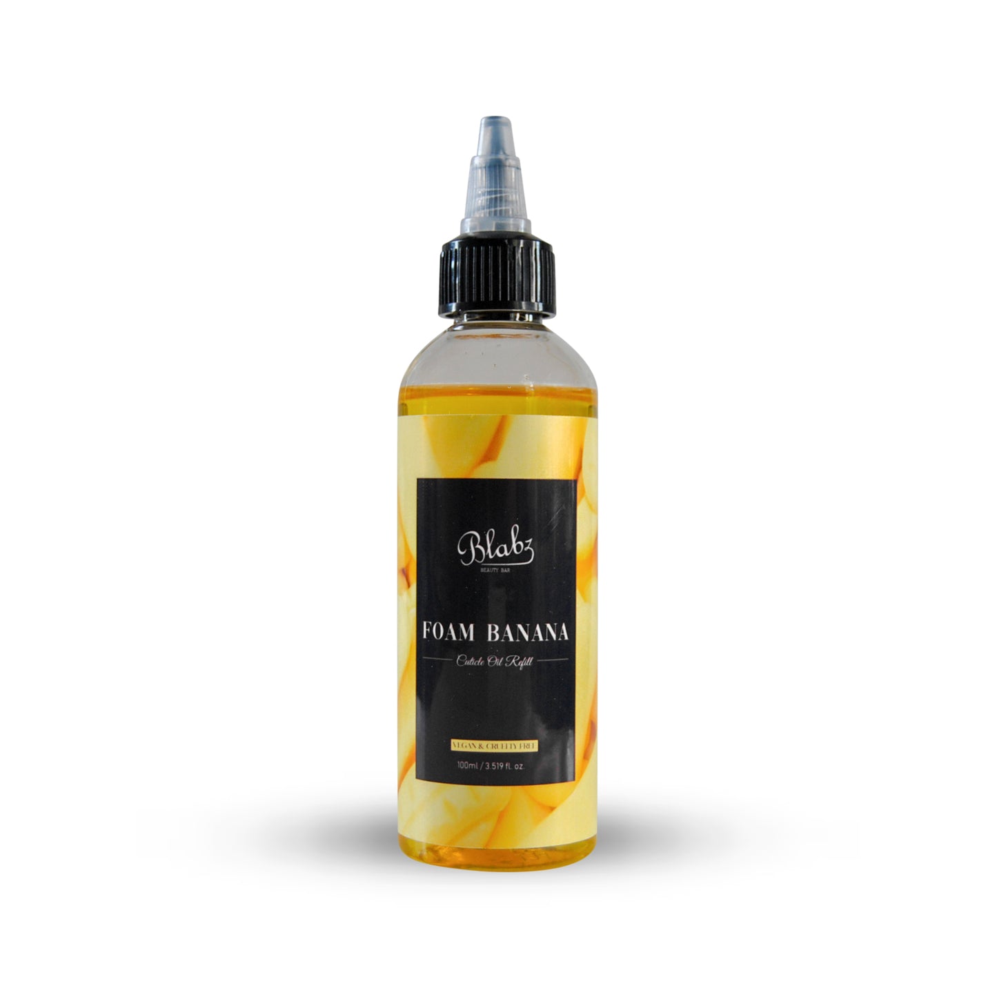 Blabz Beauty Bar Foam Banana Scented 100ml Cuticle Oil Refill Bottle Blabz Beauty Bar