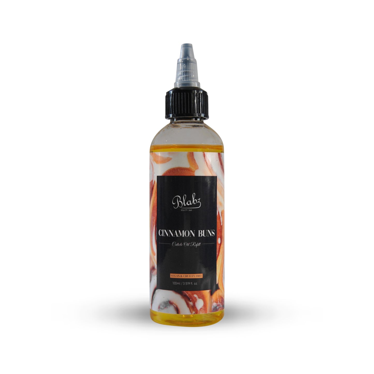 Blabz Beauty Bar Cinnamon Buns Scented 100ml Cuticle Oil Refill Bottle Blabz Beauty Bar