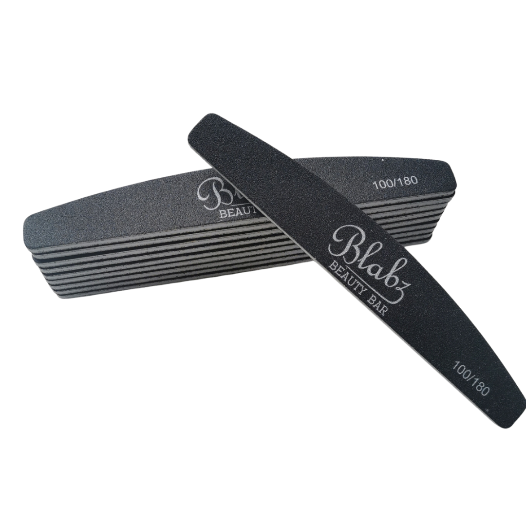 Blabz Beauty Bar 100/180 Grit Half Moon Files Blabz Beauty Bar