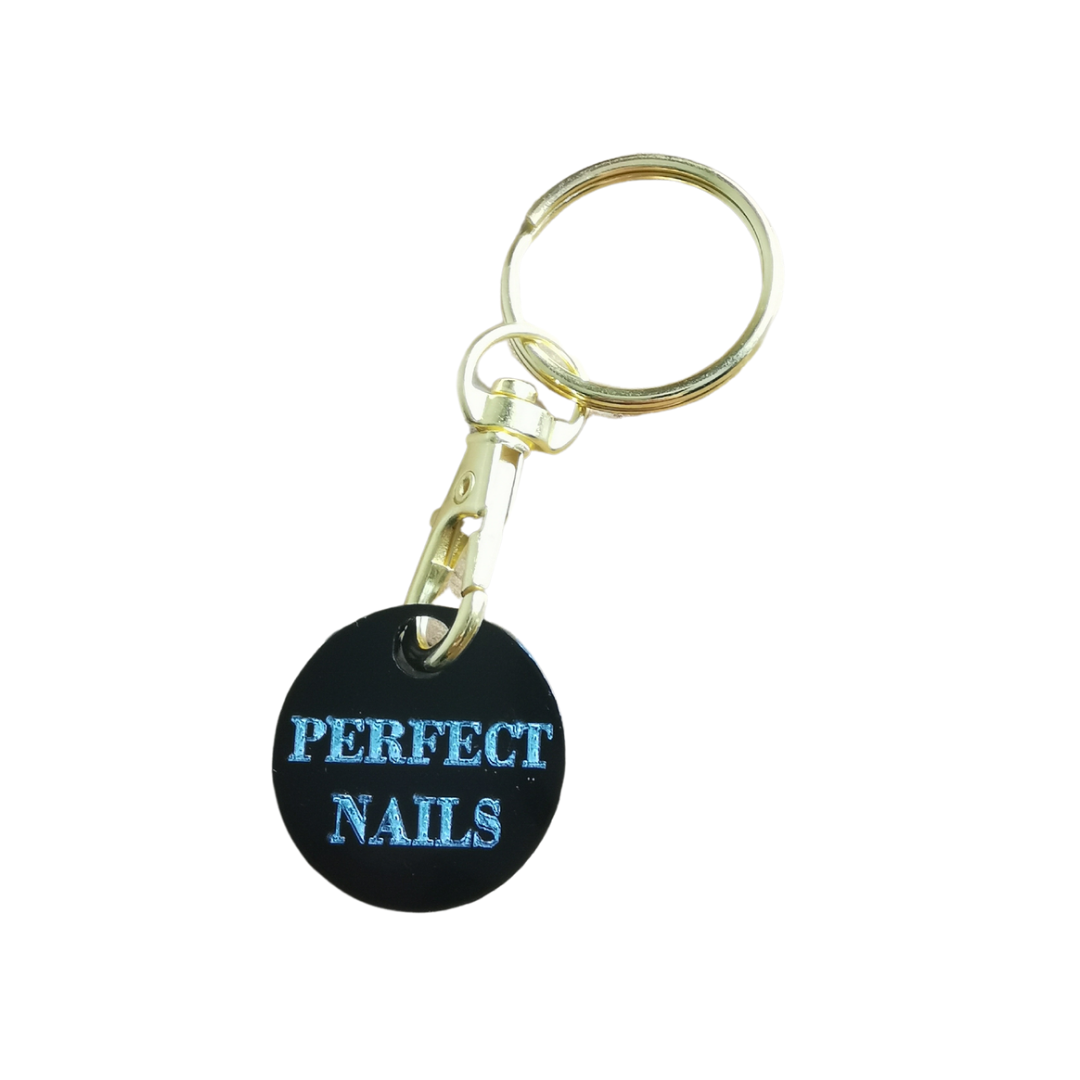 Blabz Beauty Bar Perfect Nails Trolley Coin Keyring Blabz Beauty Bar