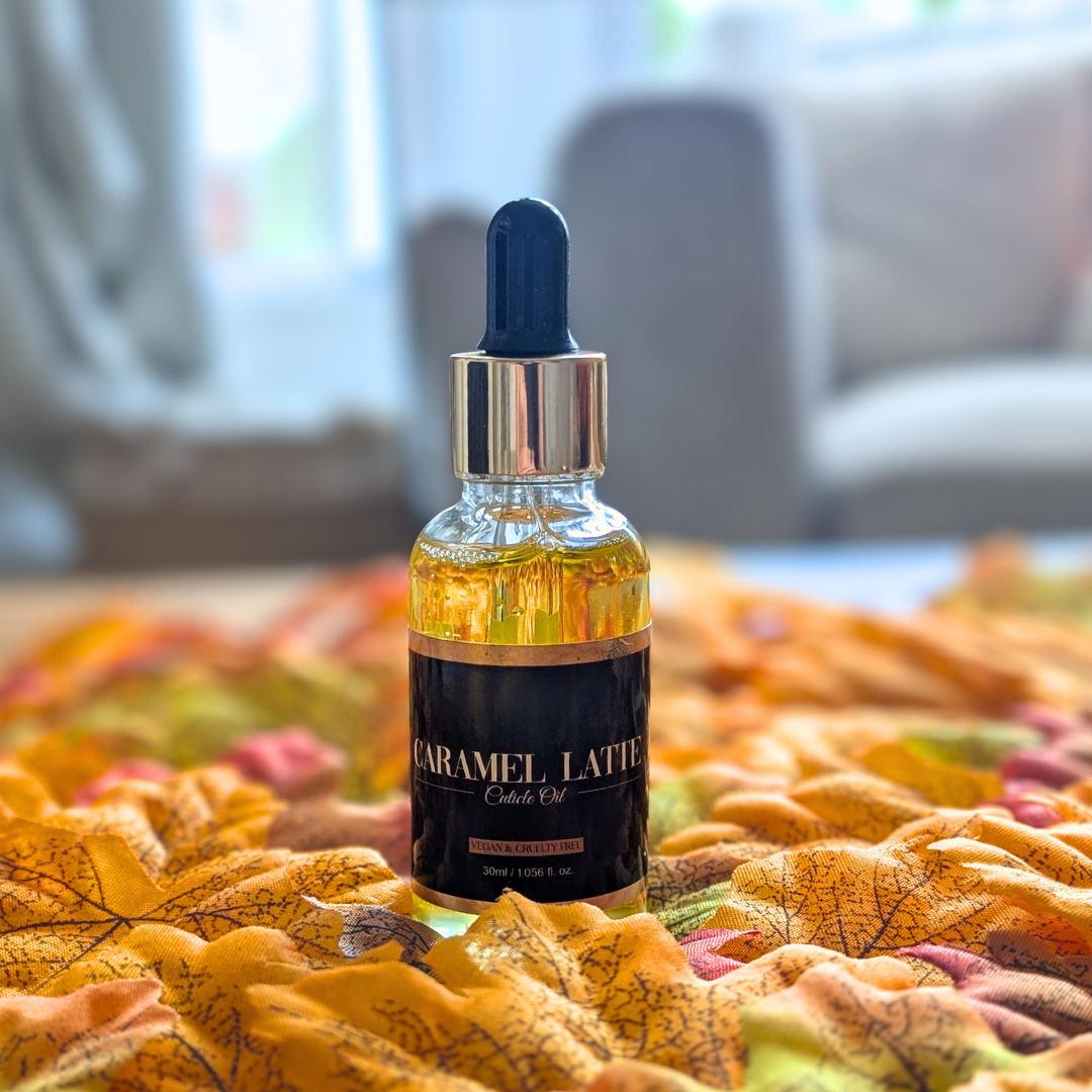 Caramel Latte Limited Edition Autumn Scented 30ml Cuticle Oil Dropper Bottle