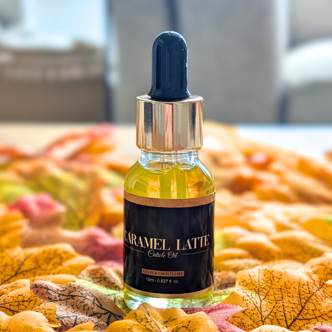 Caramel Latte Limited Edition Autumn Scented 15ml Cuticle Oil Dropper Bottle