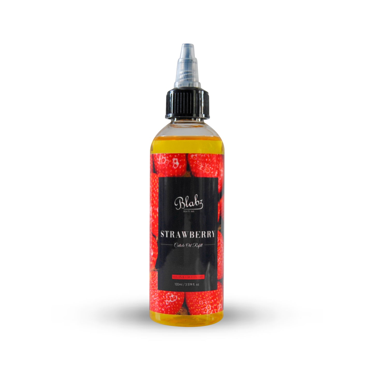 Blabz Beauty Bar Strawberry Scented 100ml Cuticle Oil Refill Bottle Blabz Beauty Bar