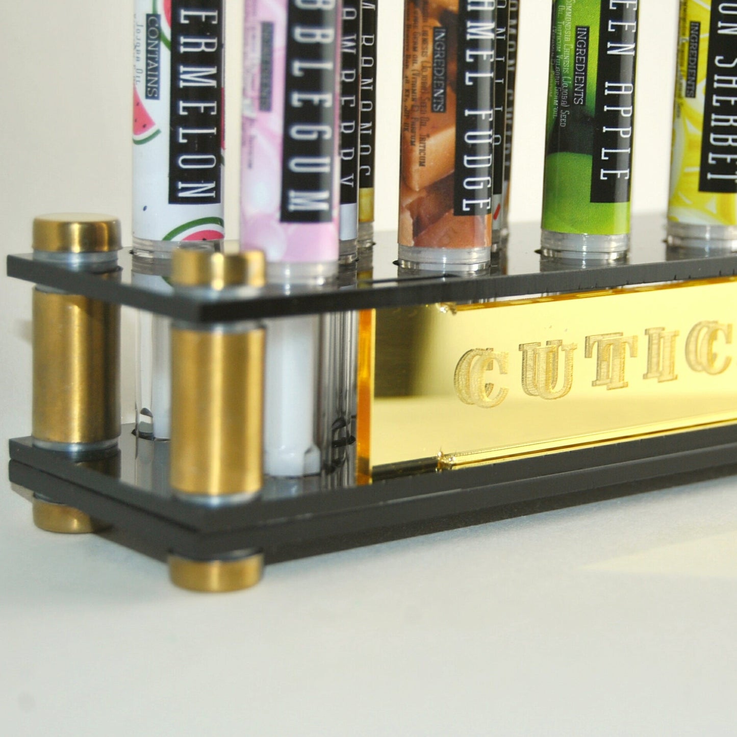 Blabz Beauty Bar Black & Gold Acrylic Cuticle Oil Retail Display Stand (3ml - 20 Hole) Blabz Beauty Bar
