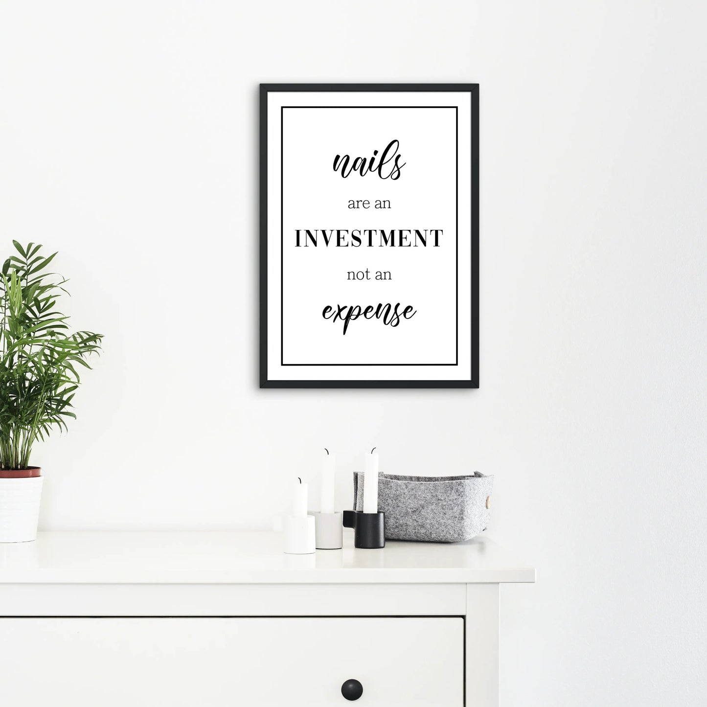 Blabz Beauty Bar Framed A4 Nails Life Quote Wall Art Black and White Print Blabz Beauty Bar