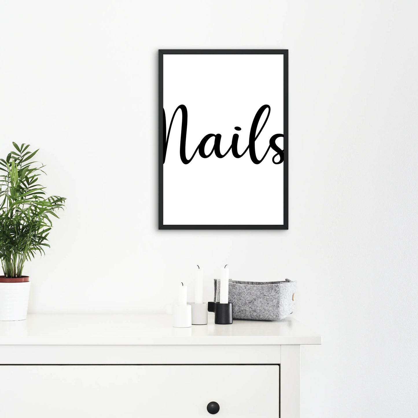 Blabz Beauty Bar Framed A4 Nails Typography Quote Wall Art Black and White Print Blabz Beauty Bar