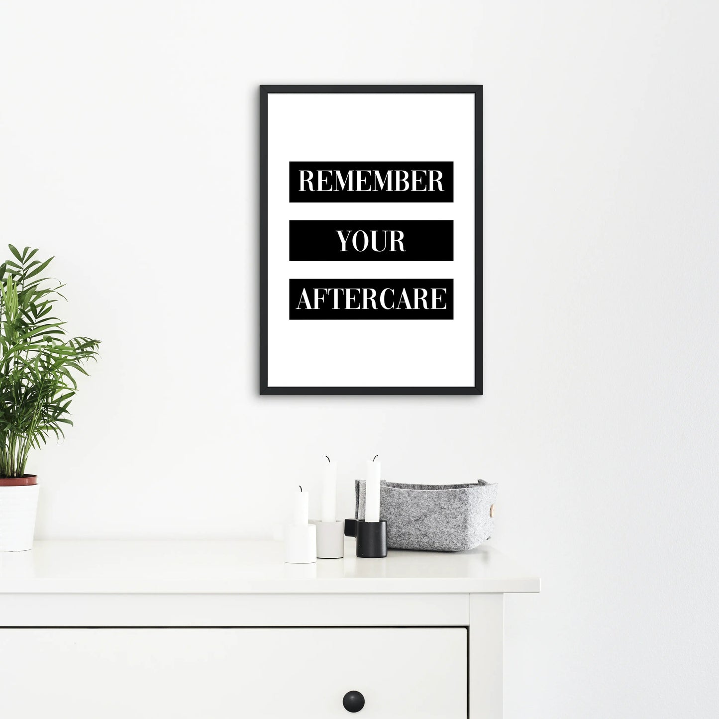 Blabz Beauty Bar Framed A4 Remember Your Aftercare Wall Art Black and White Print Blabz Beauty Bar