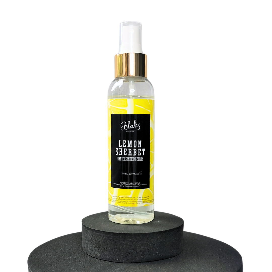 Blabz Beauty Bar Lemon Sherbet 150ml Scented Sanitising Spray Blabz Beauty Bar 