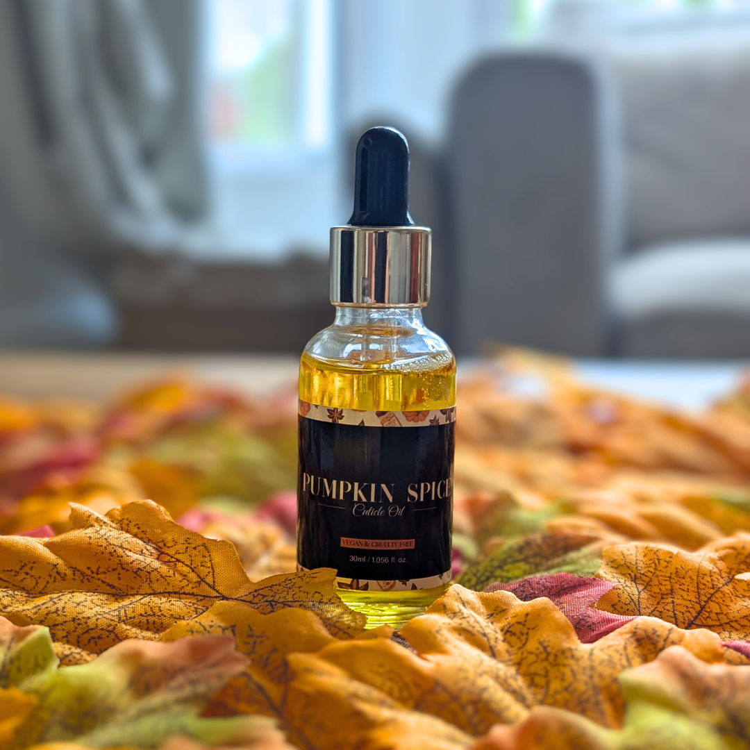Pumpkin Spice Limited Edition Autumn Scented 30ml Cuticle Oil Dropper Bottle