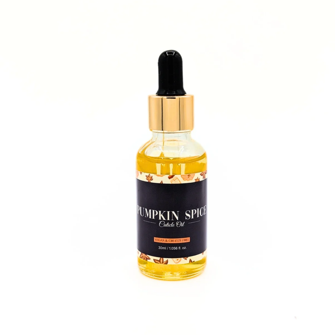 Pumpkin Spice Limited Edition Autumn Scented 30ml Cuticle Oil Dropper Bottle