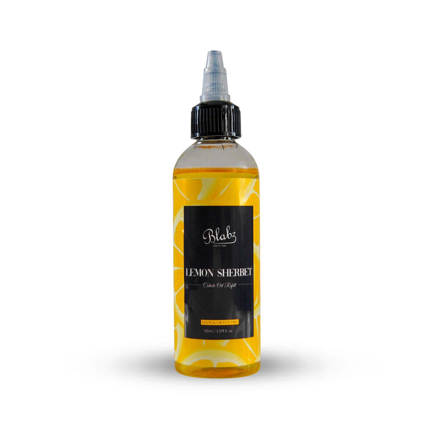 Blabz Beauty Bar Lemon Sherbet Scented 100ml Cuticle Oil Refill Bottle Blabz Beauty Bar 