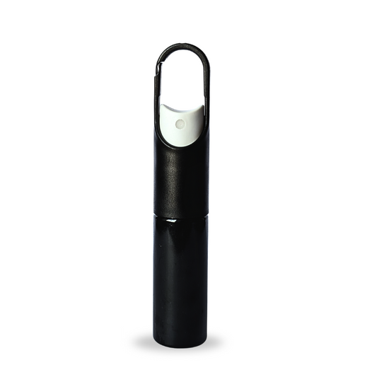 20ml Black Empty Pump Bottle Spray Perfume Atomiser Sanitiser Mist Travel Cosmetic Keychain Clasp Clip On Packaging