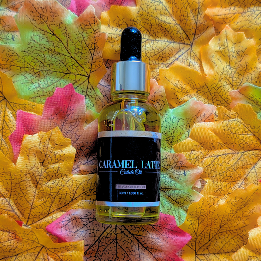 Caramel Latte Limited Edition Autumn Scented 30ml Cuticle Oil Dropper Bottle