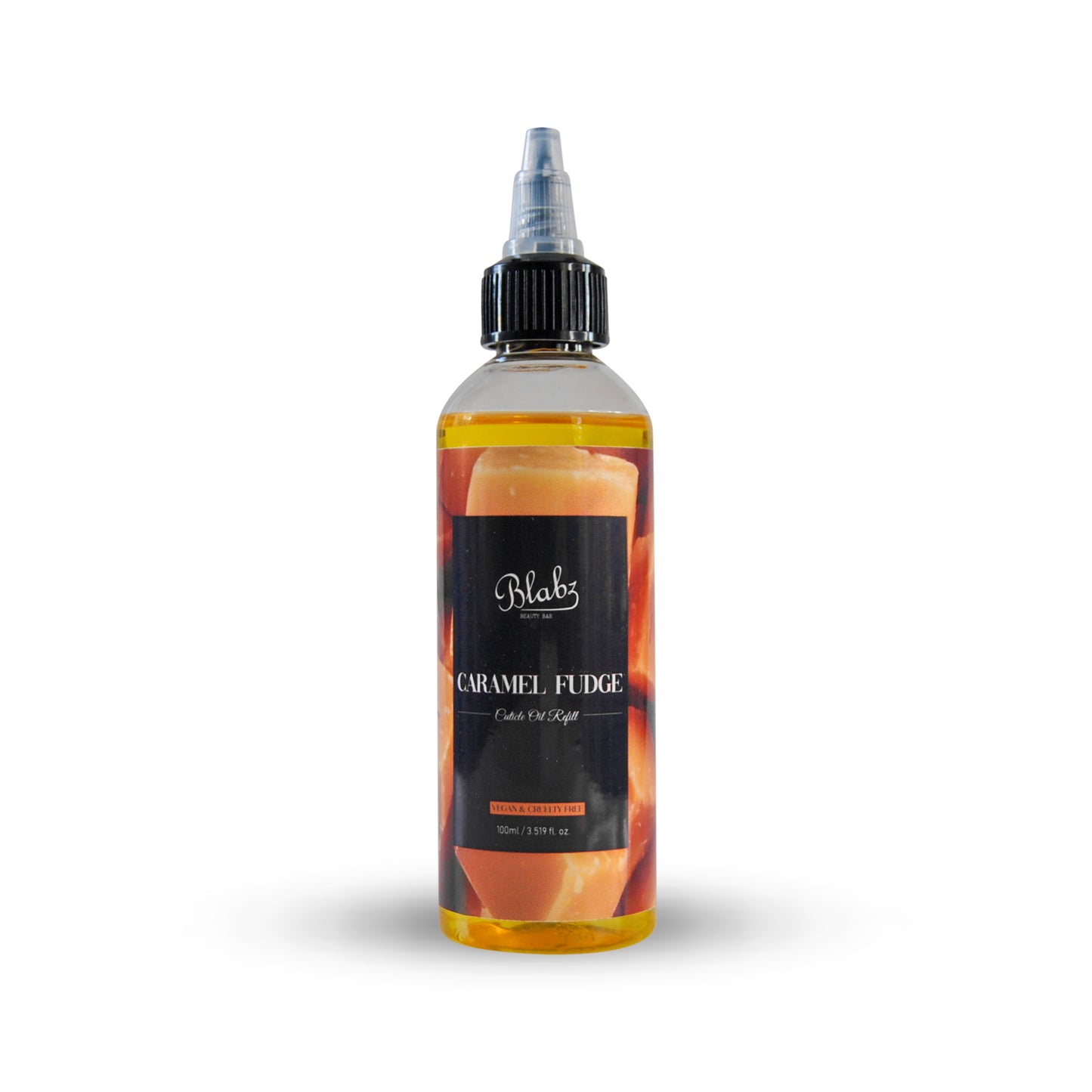 Blabz Beauty Bar Caramel Fudge Scented 100ml Cuticle Oil Refill Bottle Blabz Beauty Bar 