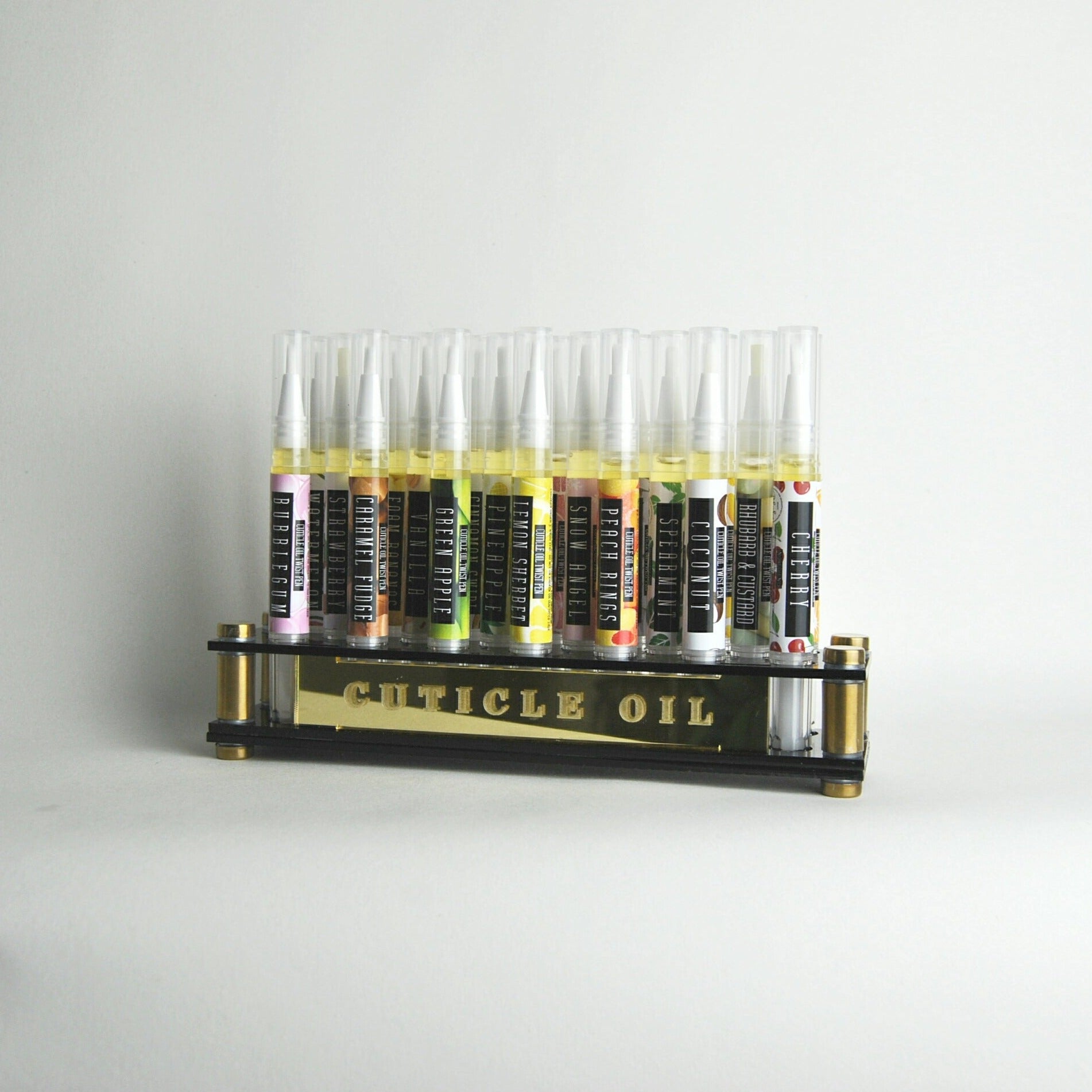 Blabz Beauty Bar Black & Gold Acrylic Cuticle Oil Retail Display Stand (3ml - 20 Hole) Blabz Beauty Bar 