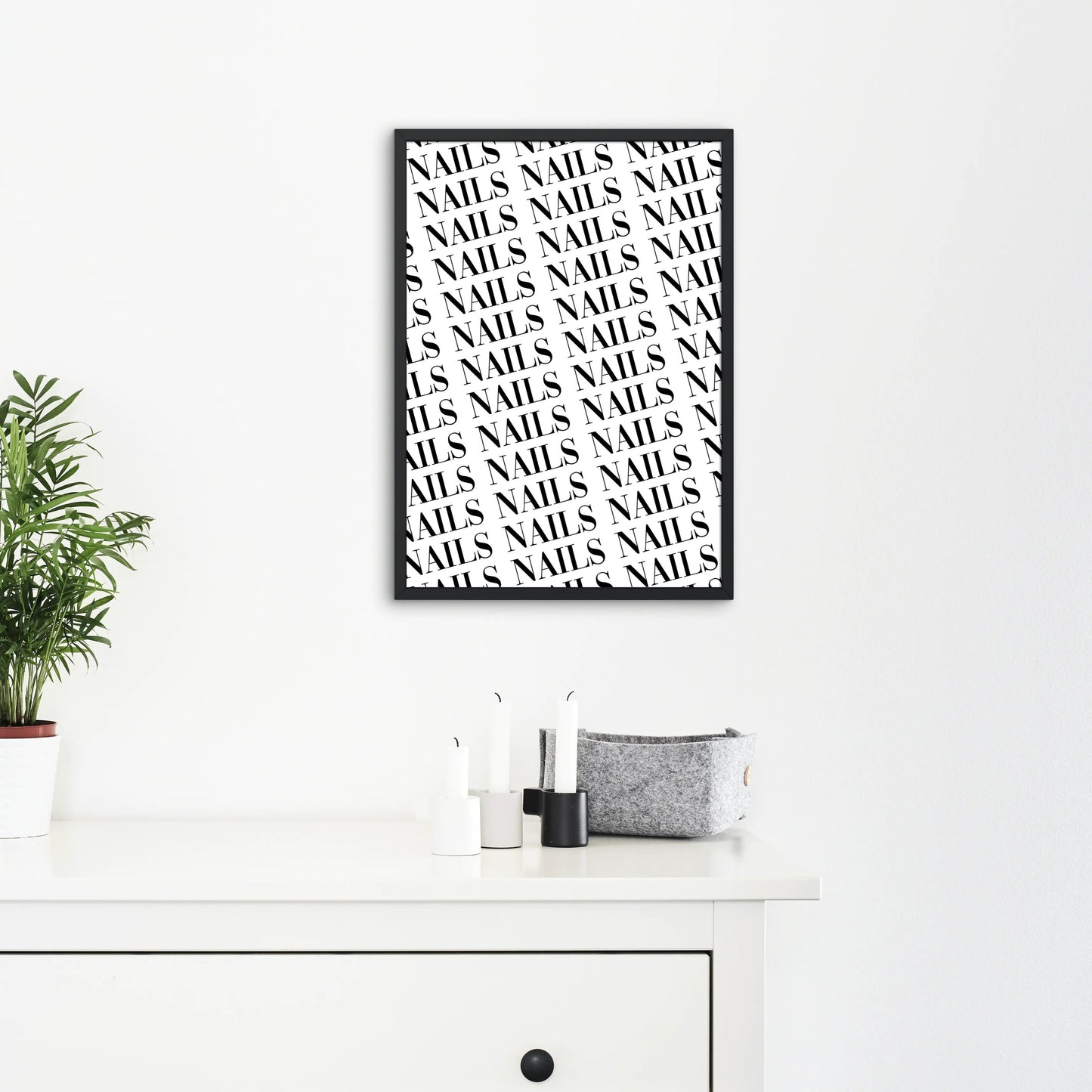 Blabz Beauty Bar Framed A4 Nails Typography Patterned Wall Art Black and White Print Blabz Beauty Bar 