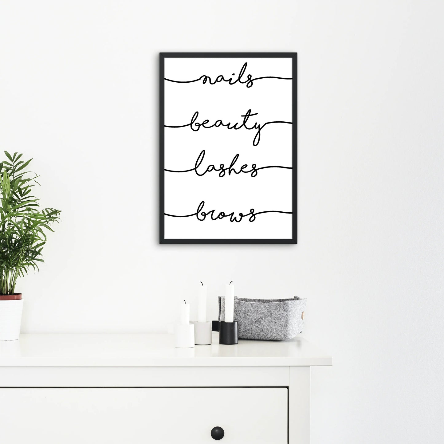 Blabz Beauty Bar Framed A4 Nails Beauty Lashes Brows Quote Wall Art Black and White Print Blabz Beauty Bar 