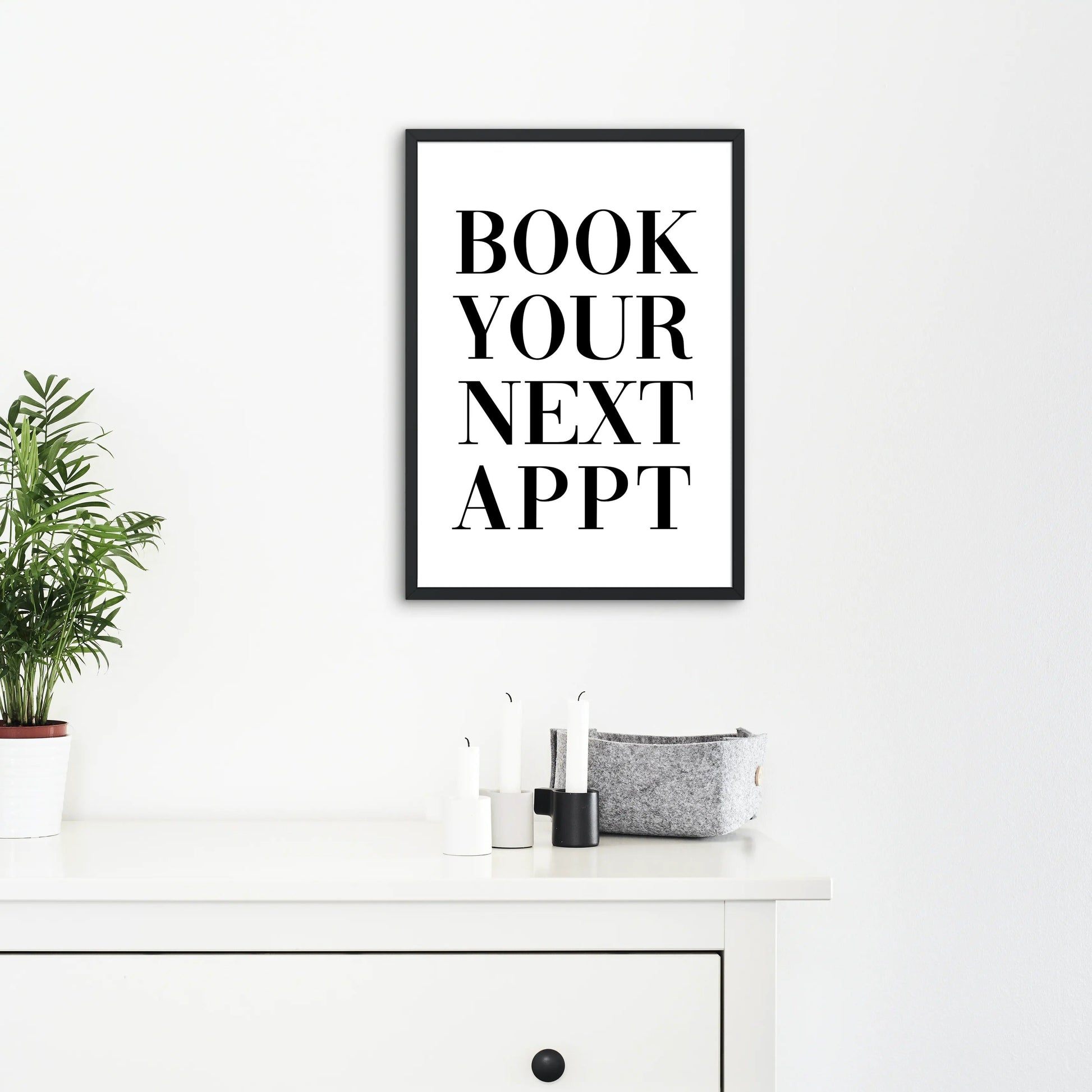 Blabz Beauty Bar A4 Book Your Next Appointment Reminder Wall Art Black and White Print Blabz Beauty Bar 